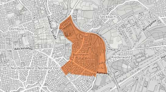 Mietspiegelkarte Frankfurt am Main Bornheim